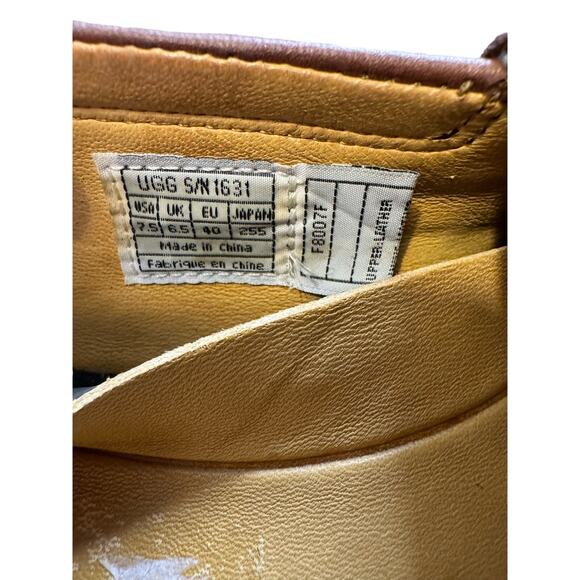 Men’s Size 7.5 Stout brown UGG HUNLEY Leather Loafers Driving Shoes F8007F - Picture 5 of 6